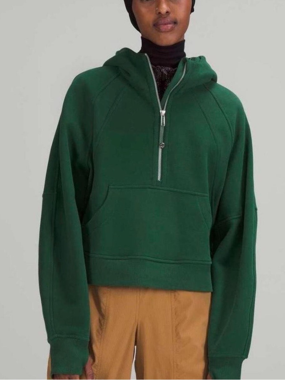 lululemon everglade green scuba half zip